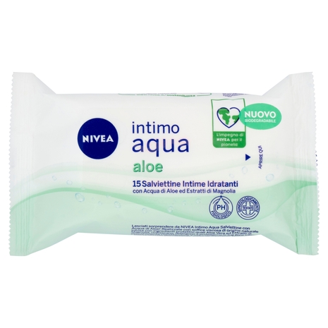 Nivea intimo aqua aloe Salviettine Intime Idratanti 15 pz